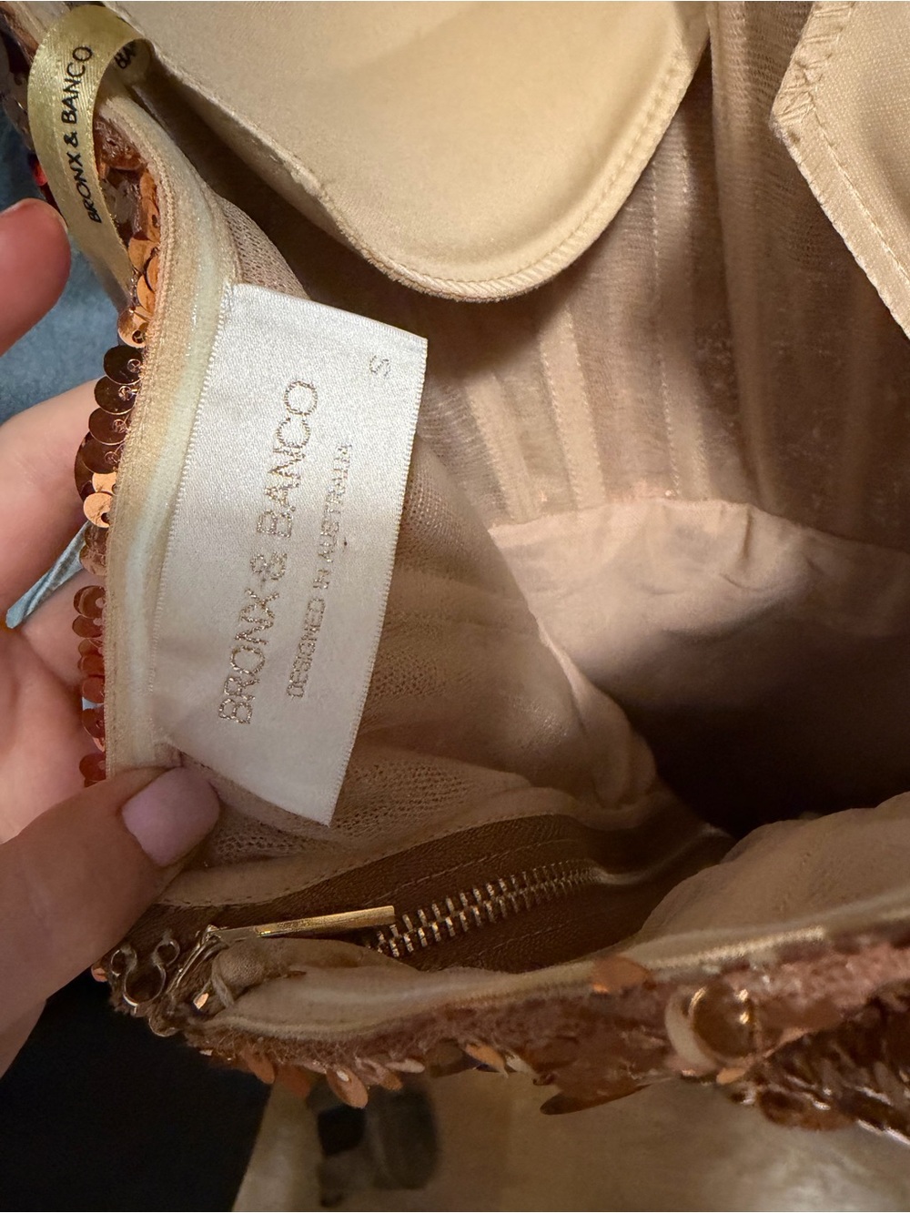 Bronx and Banco Farah Strapless Gold Gown - Picture 3 of 3